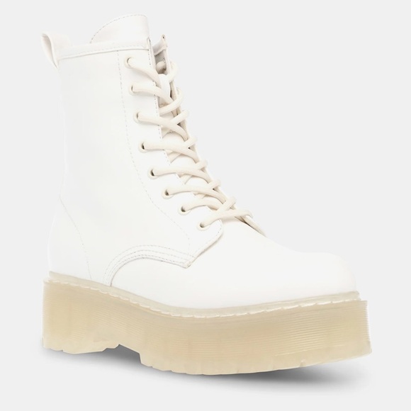 Steve Madden BETTYY cream chunky combat boot - Picture 1 of 14